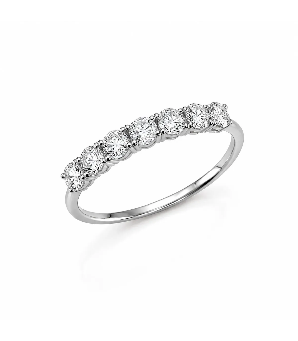 Anello veretta in oro bianco con zirconi