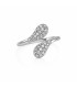 Anello contrariè in oro bianco con zirconi