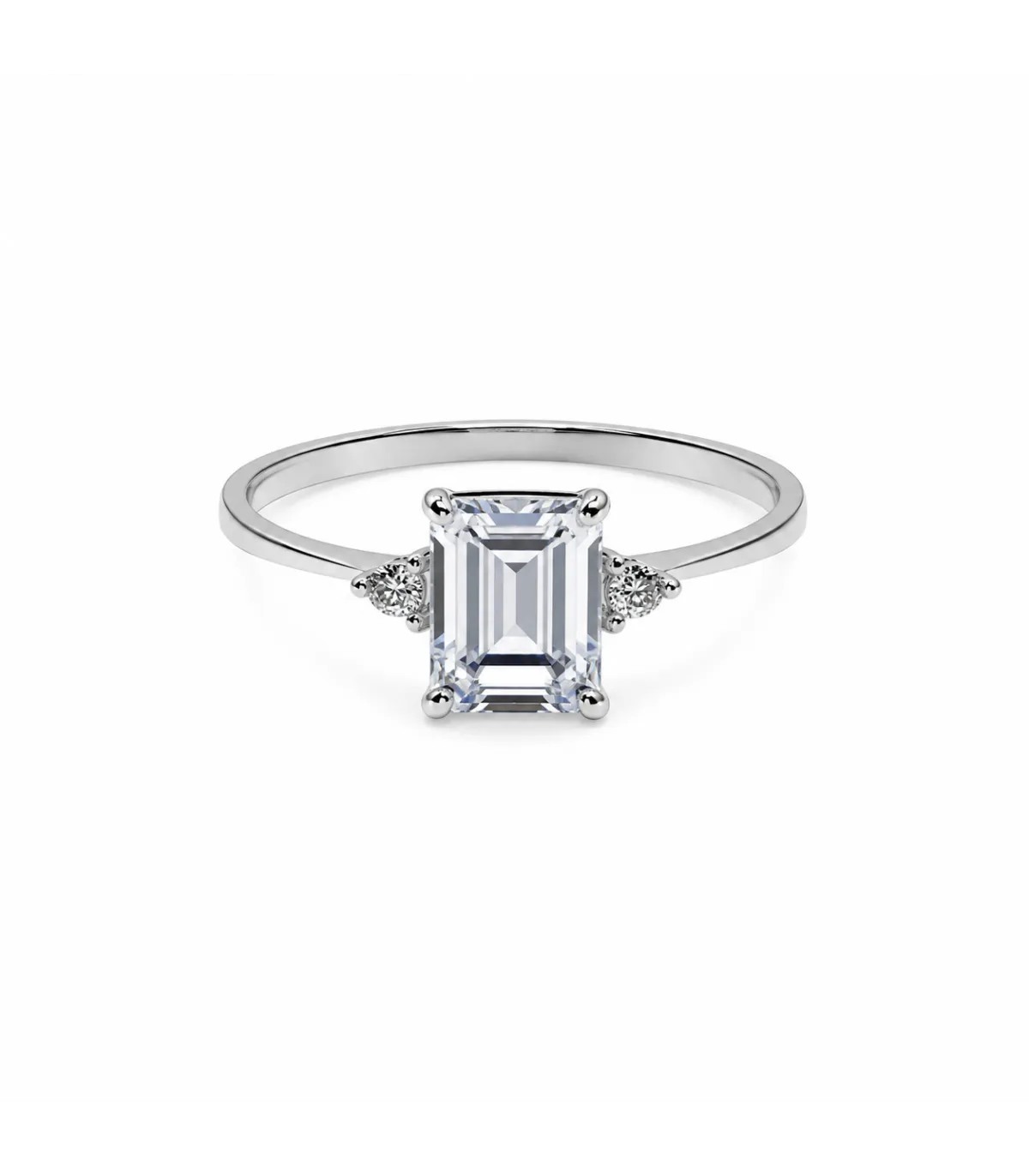 Anello in oro bianco con acquamarina e brillanti carati totali 0,02