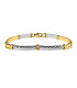 Bracciale semirigido in oro giallo con particolari in oro bianco