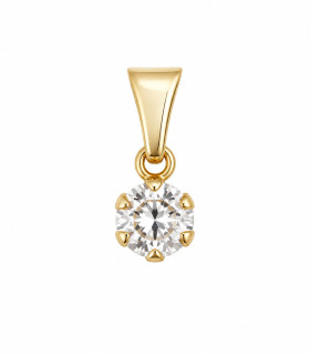 Ciondolo punto luce in oro giallo con zircone