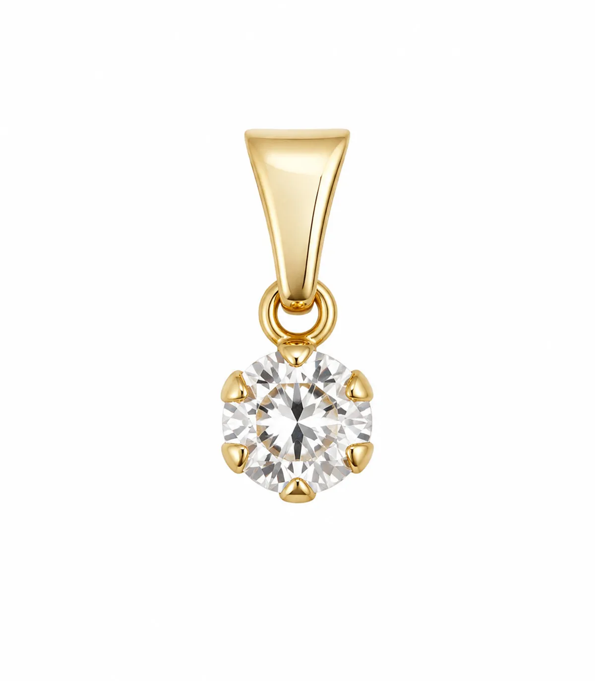 Ciondolo punto luce in oro giallo con zircone