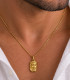 Ciondolo volto di Cristo in oro giallo