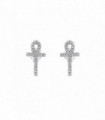 Coppia orecchini in argento a croce con zirconi