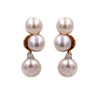 Orecchini in oro rosa con perle e brillanti carati totali 0,06