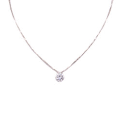 Collana punto luce in oro bianco con zircone