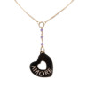 Collana in oro giallo con cuore pendente con scritta amore
