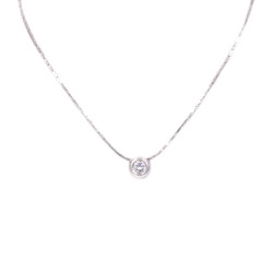 Collana punto luce a cipollina in oro bianco con brillante da 0,18 carati