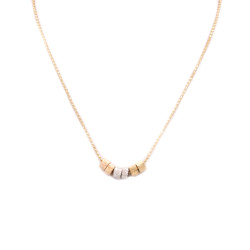 Collana in oro giallo con inserti in oro giallo e oro bianco