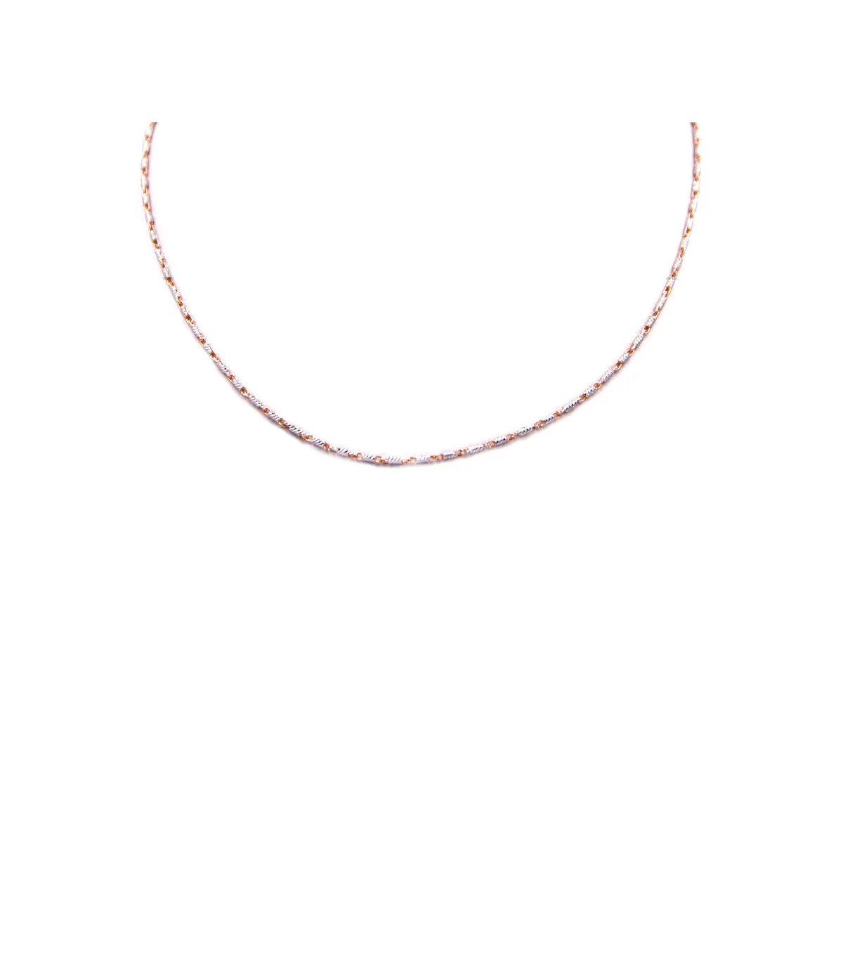 Collana in oro bianco e oro rosa