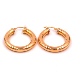 Orecchini a cerchio bombato in oro giallo