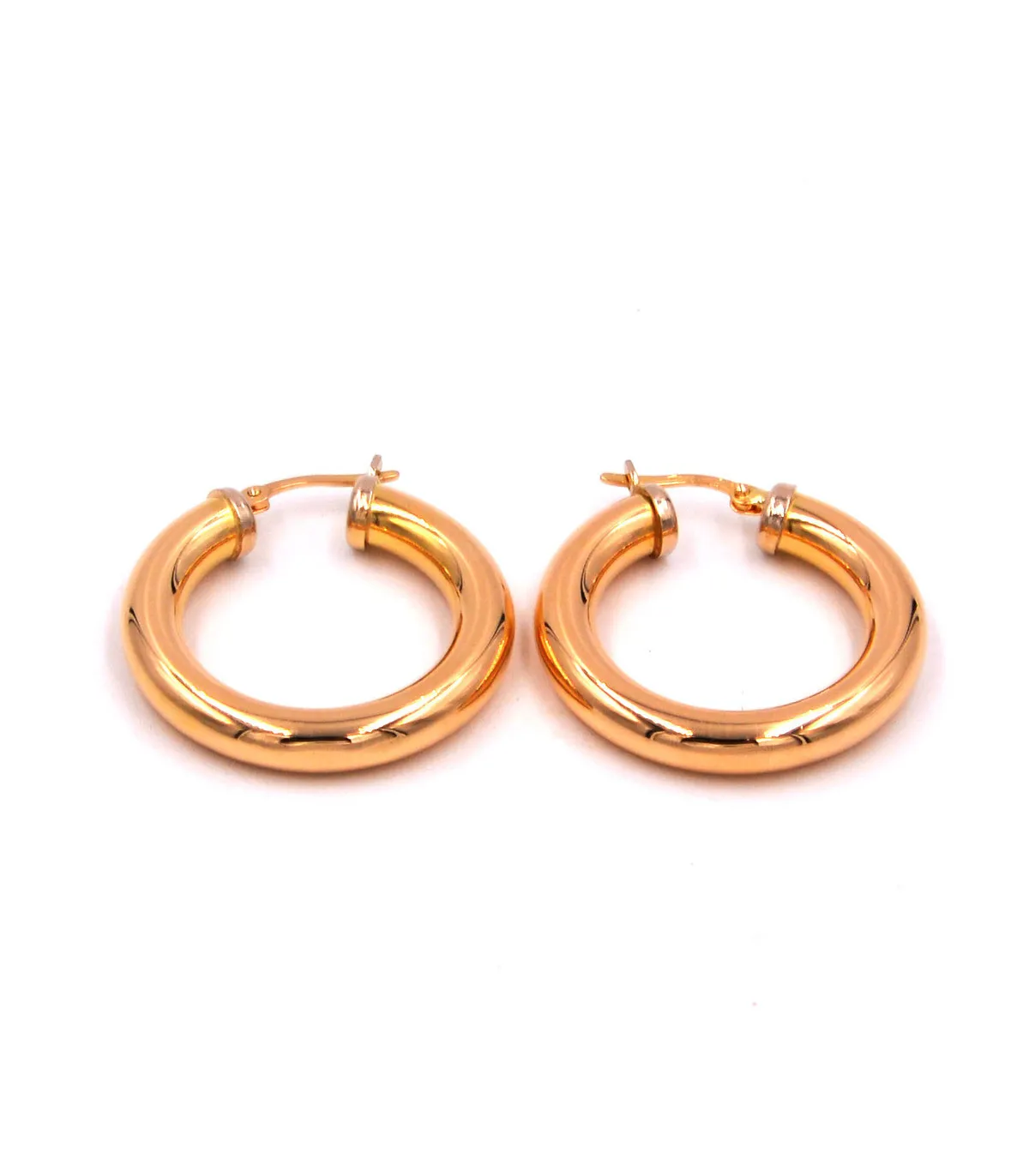 Orecchini a cerchio bombato in oro giallo