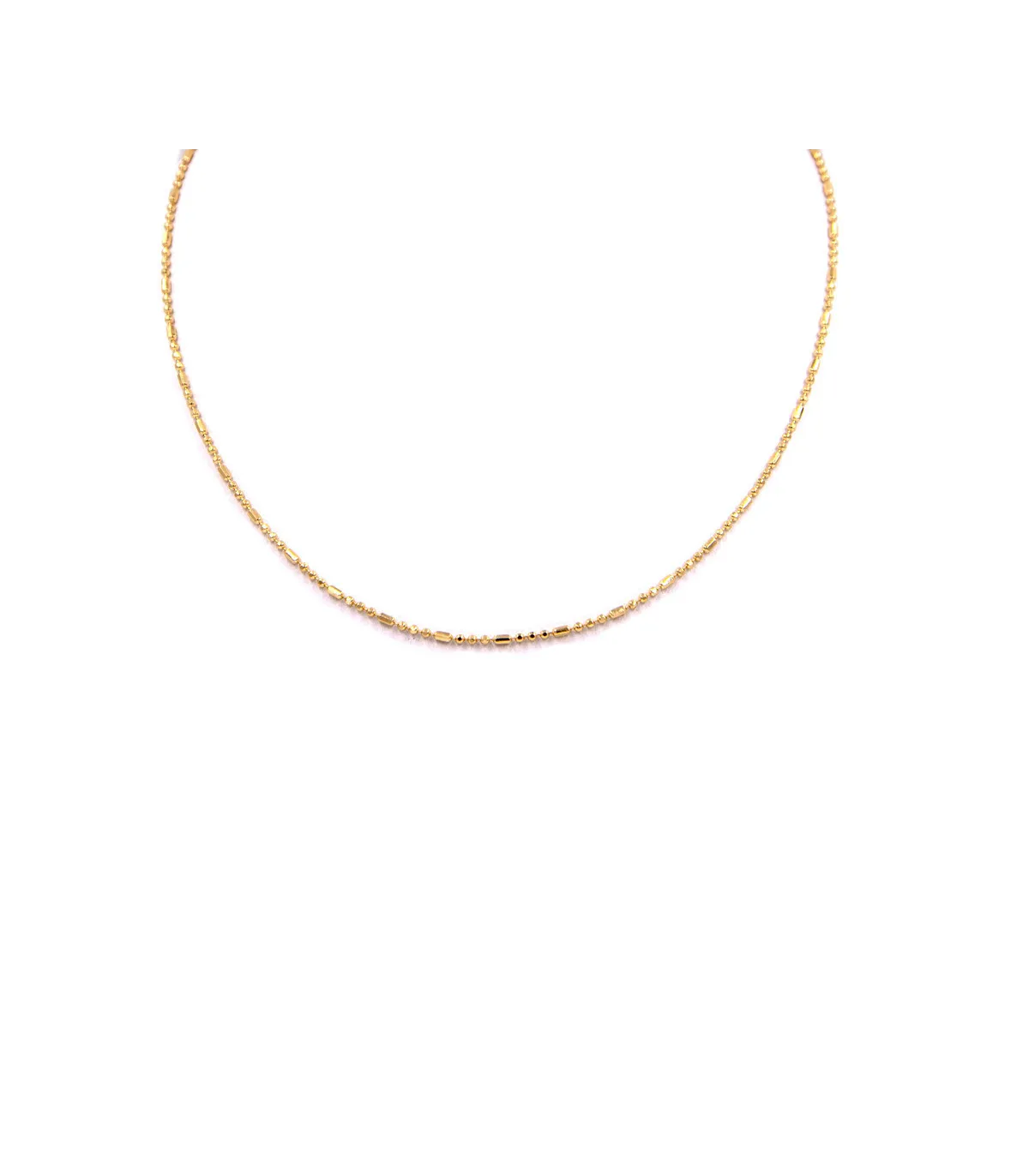 Collana in oro giallo con grani