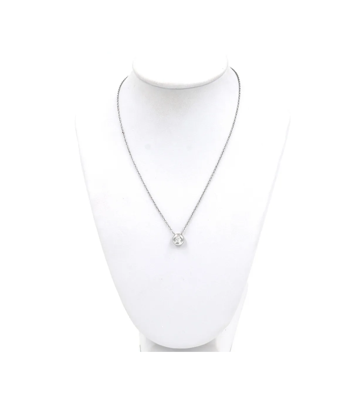 Collana punto luce in oro bianco con brillante 0,15