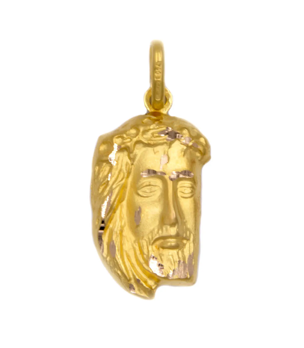 Ciondolo volto di Cristo in oro giallo