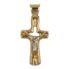Ciondolo croce in oro giallo con Cristo in oro bianco