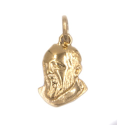 Ciondolo volto Padre Pio in oro giallo
