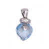 Ciondolo in oro bianco con pietra azzurra