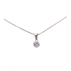 Ciondolo punto luce in oro bianco con zircone
