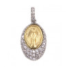 Ciondolo Madonnina in oro bianco e oro giallo con zirconi