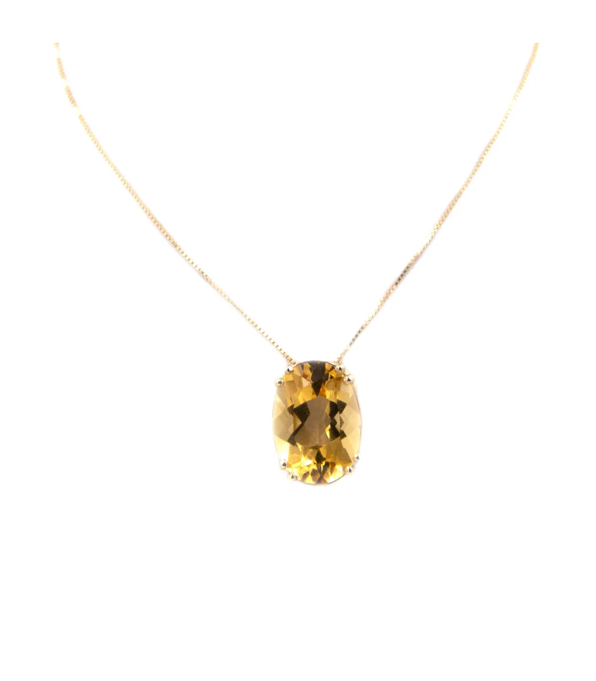 Collana in oro giallo con topazio giallo