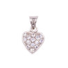 Ciondolo a cuore in oro bianco con zirconi