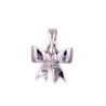 Ciondolo a fiocco in oro bianco con brillante