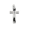Ciondolo croce in oro bianco con brillante