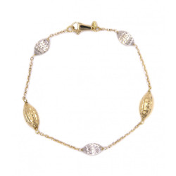 Bracciale in oro giallo e bianco
