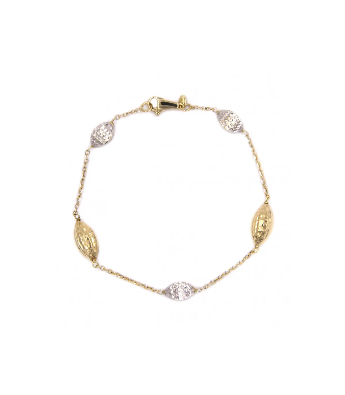 Bracciale in oro giallo e bianco