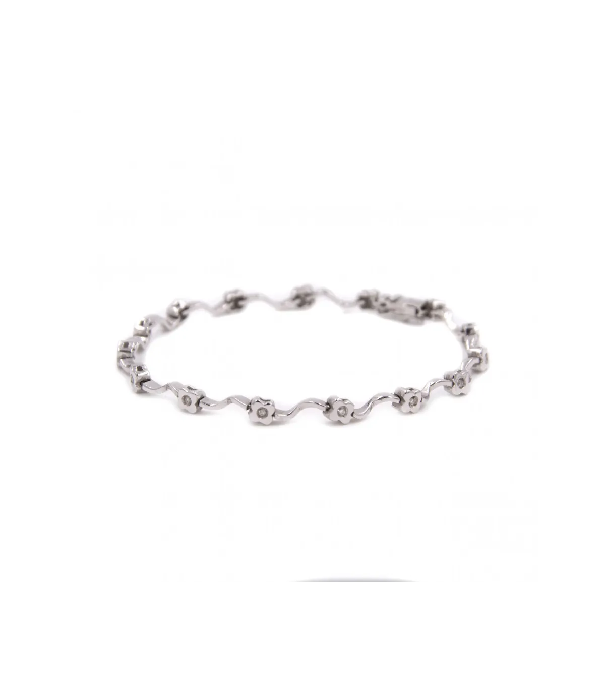 Bracciale in oro bianco con brillati 0,15 carati totali