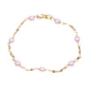 Bracciale da bimba in oro giallo con perline rosa