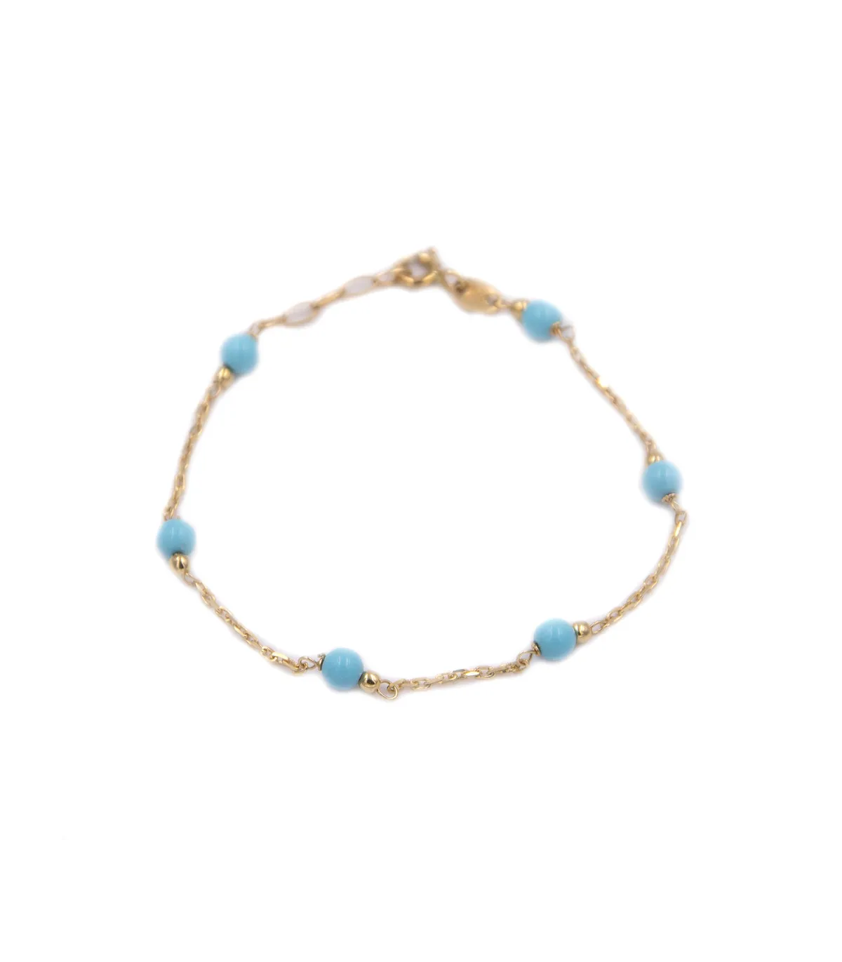 Bracciale da bimbo in oro giallo con turchesi