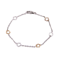 Bracciale in oro bianco con fiori oro rosa