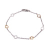 Bracciale in oro bianco con fiori oro rosa