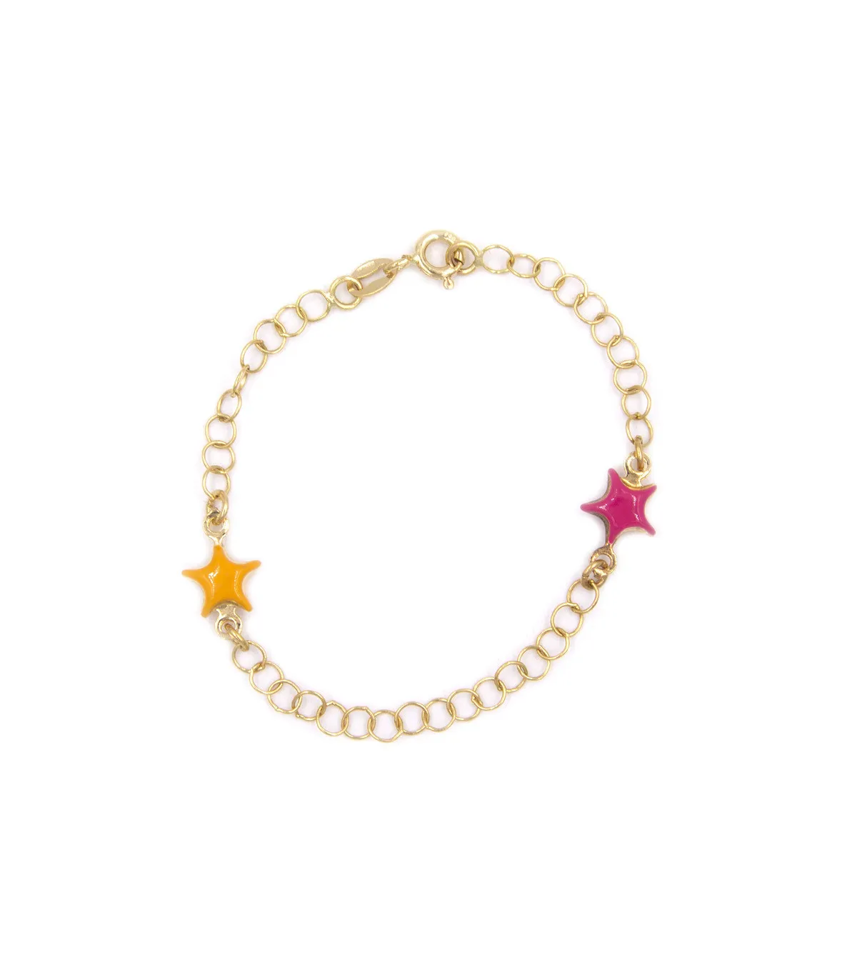 Bracciale da bimba in oro giallo con stelle