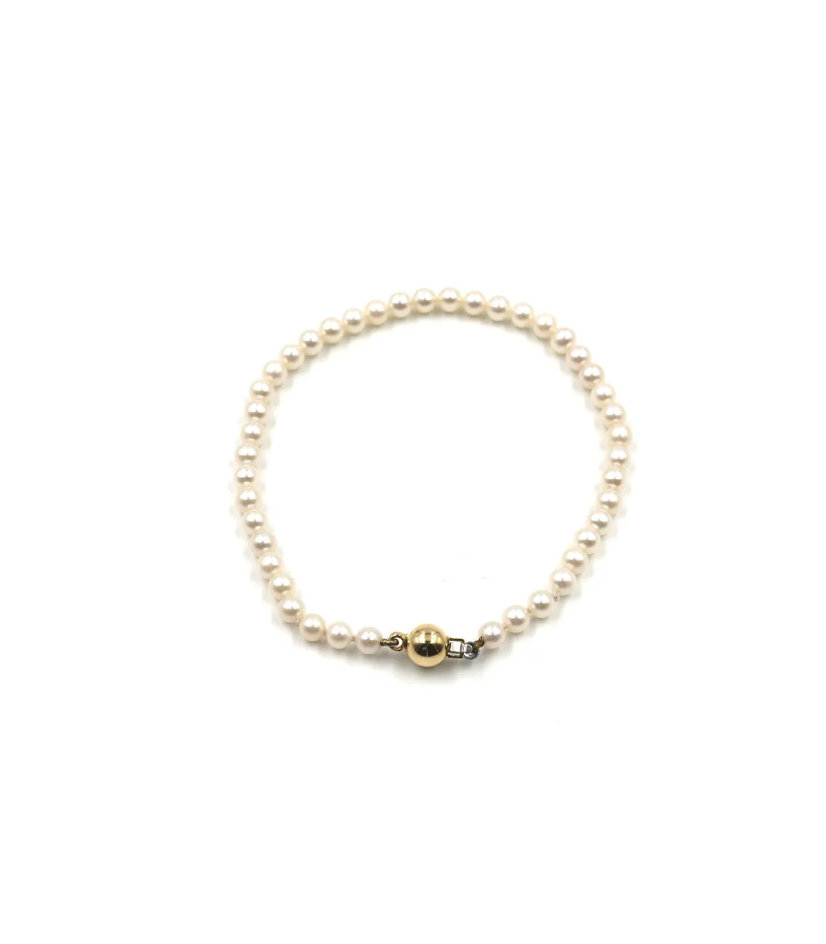 Bracciale in oro giallo con perle