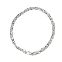 Bracciale in oro bianco a maglia piatta