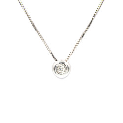 Collana punto luce a cipollina in oro bianco con brillante da 0,15 carati