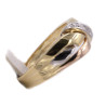 Anello in oro giallo, oro bianco e oro rosa con brillanti carati totali 0,07
