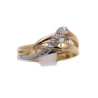 Anello in oro giallo e oro bianco con brillanti carati totali 0,08