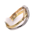 Anello in oro giallo e oro bianco con brillanti carati totali 0,08