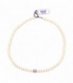 Collana di perle con sfera centrale in oro bianco