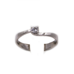 Solitario in oro bianco con brillante da 0,10 carati