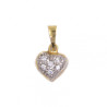 Ciondolo cuore in oro giallo con zirconi
