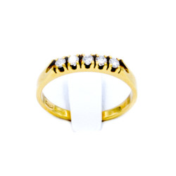 Anello veretta in oro giallo con brillanti carati totali 0,25