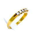 Anello veretta in oro giallo con brillanti carati totali 0,25