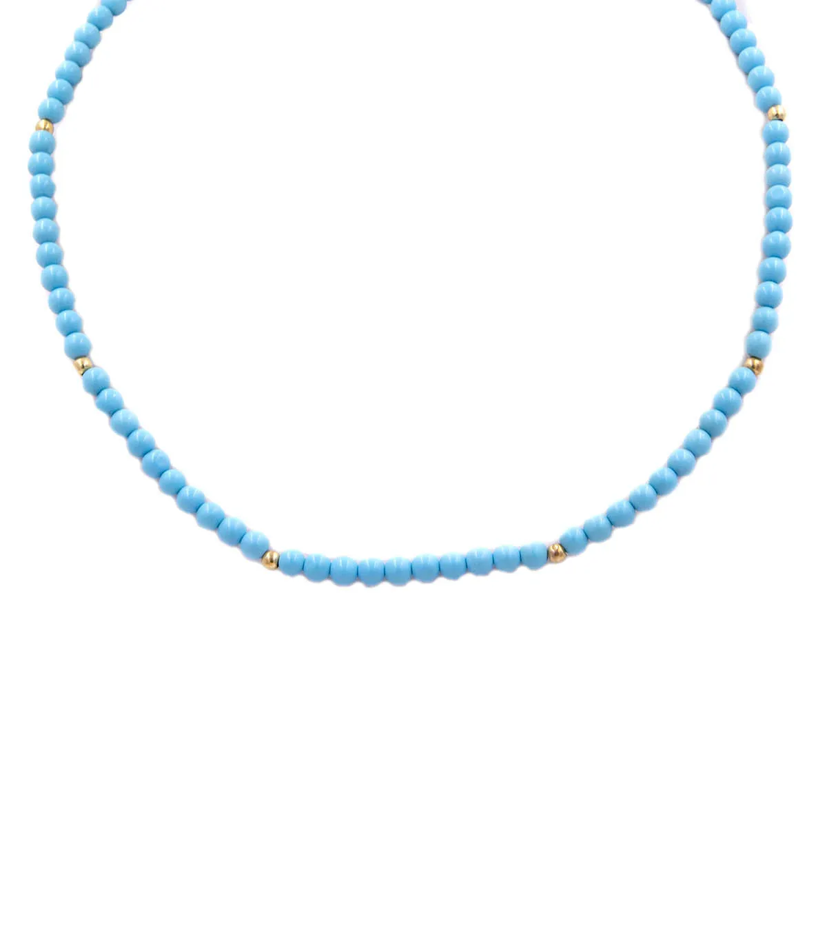Collana turchese con sfere in oro giallo