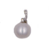 Ciondolo in oro bianco con perla e brillanti carati totali 0,01